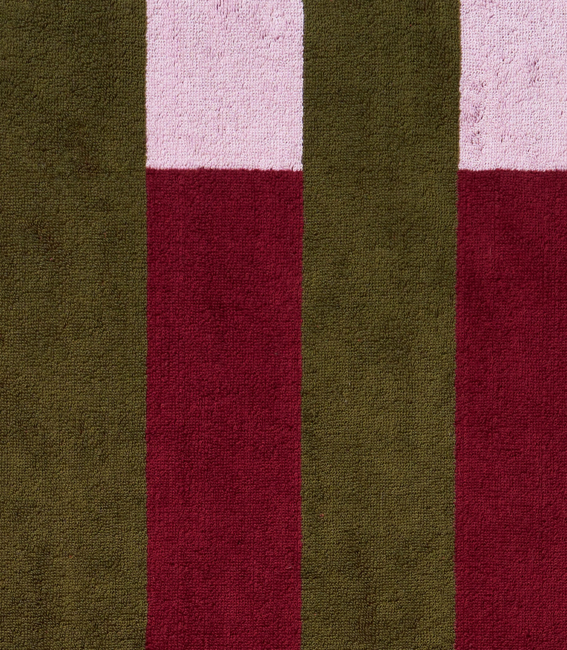 Offset Stripe - Petal Pink, Cabernet Burgundy, Moss Green