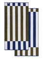 The Stretch Towel™ - Offset Stripe - Studio Navy, Moss Green, Workshop White