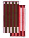 The Stretch Towel™ - Offset Stripe - Petal Pink, Cabernet Burgundy, Moss Green
