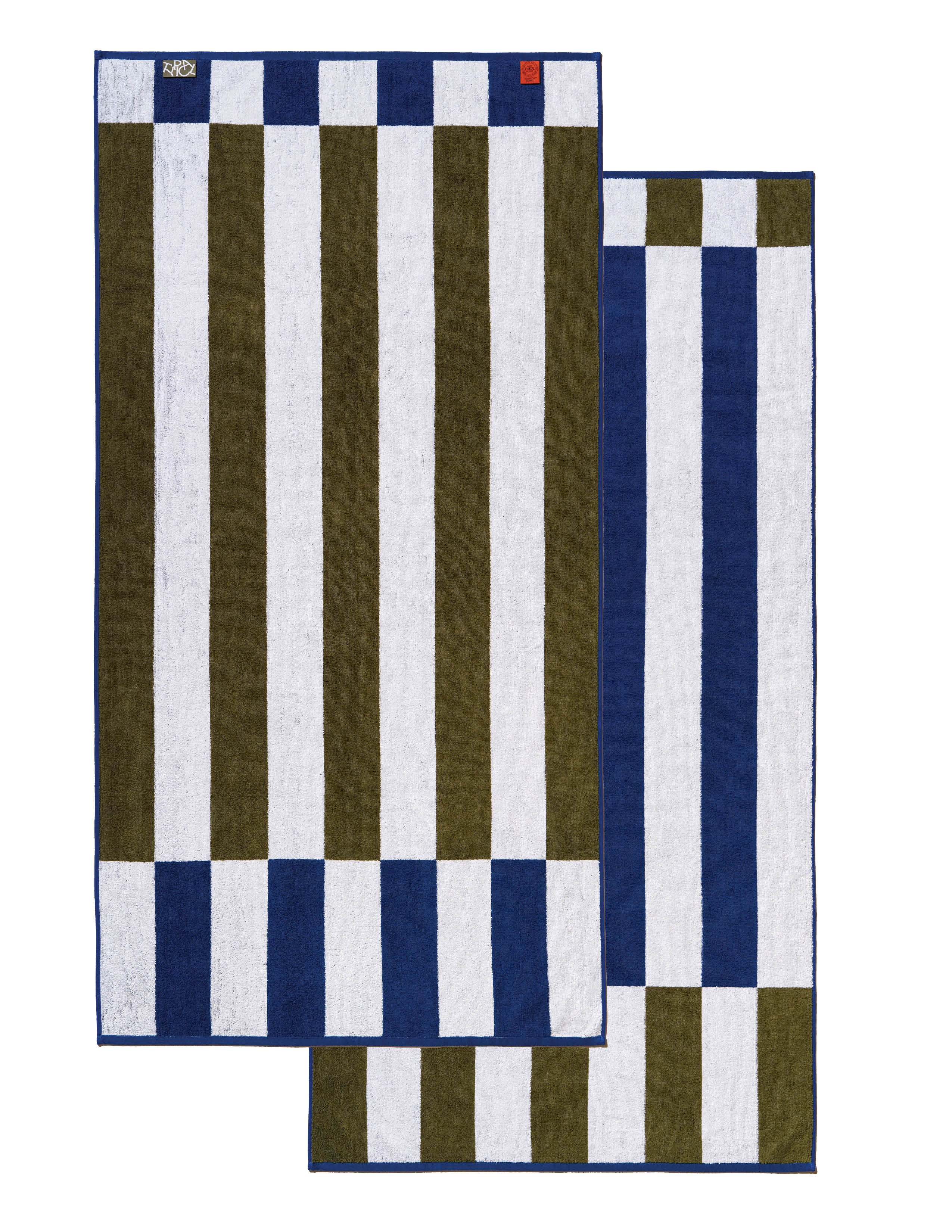 Offset Stripe - Studio Navy, Moss Green, Workshop White
