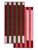 Offset Stripe - Petal Pink, Cabernet Burgundy, Moss Green
