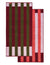 Offset Stripe - Petal Pink, Cabernet Burgundy, Moss Green