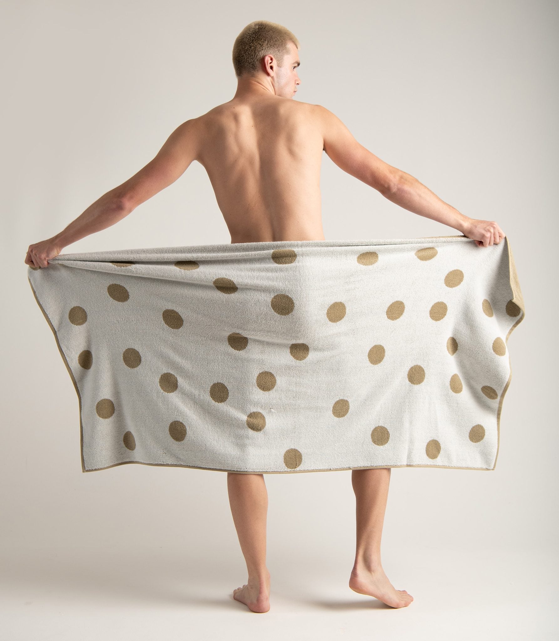 Scattered Polka Dot - Everyday Khaki, Workshop White