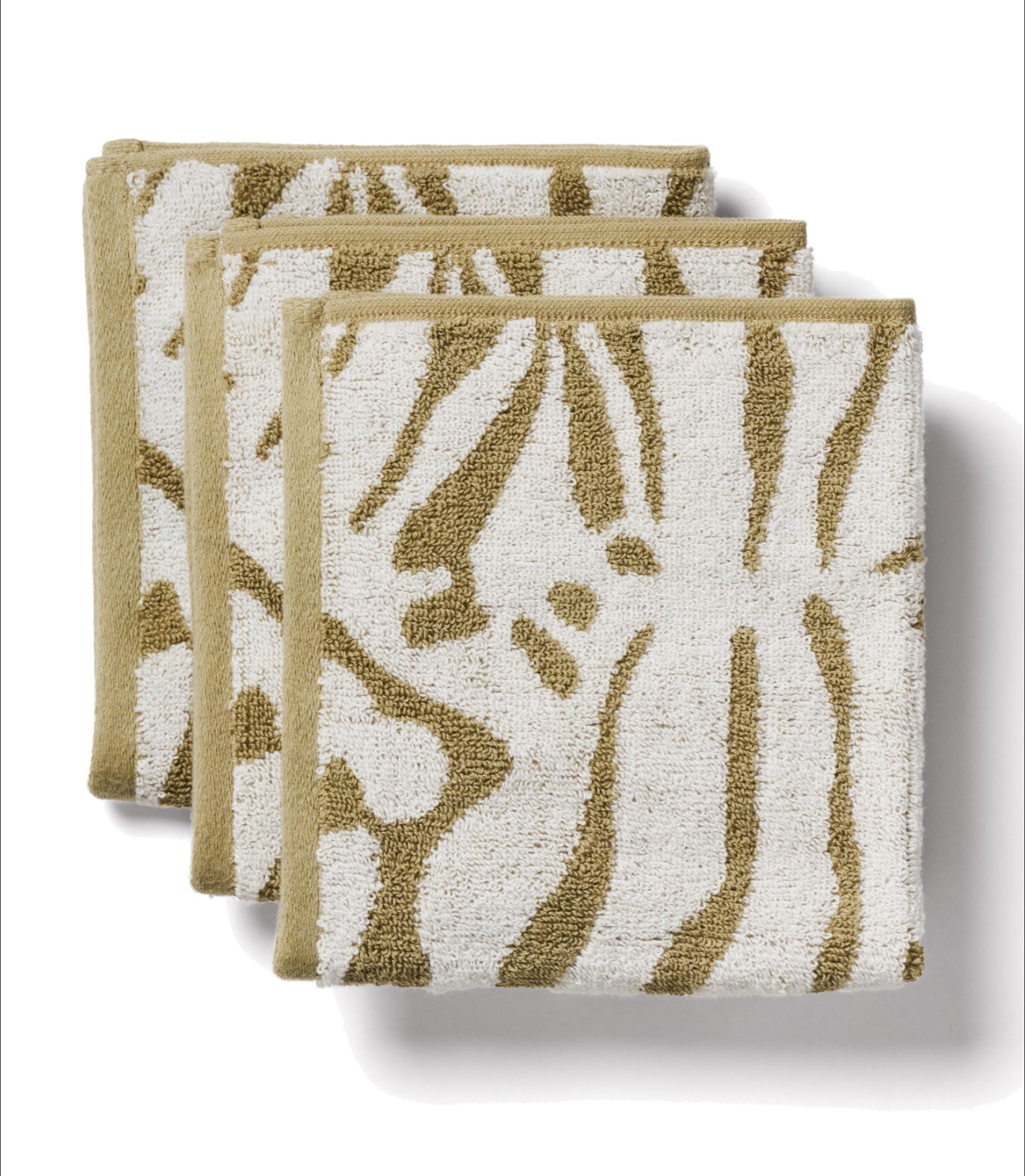 Wild Zebra - Workshop White, Everyday Khaki Face Towel 3 Pack