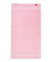 Pink towel with white border on a white background