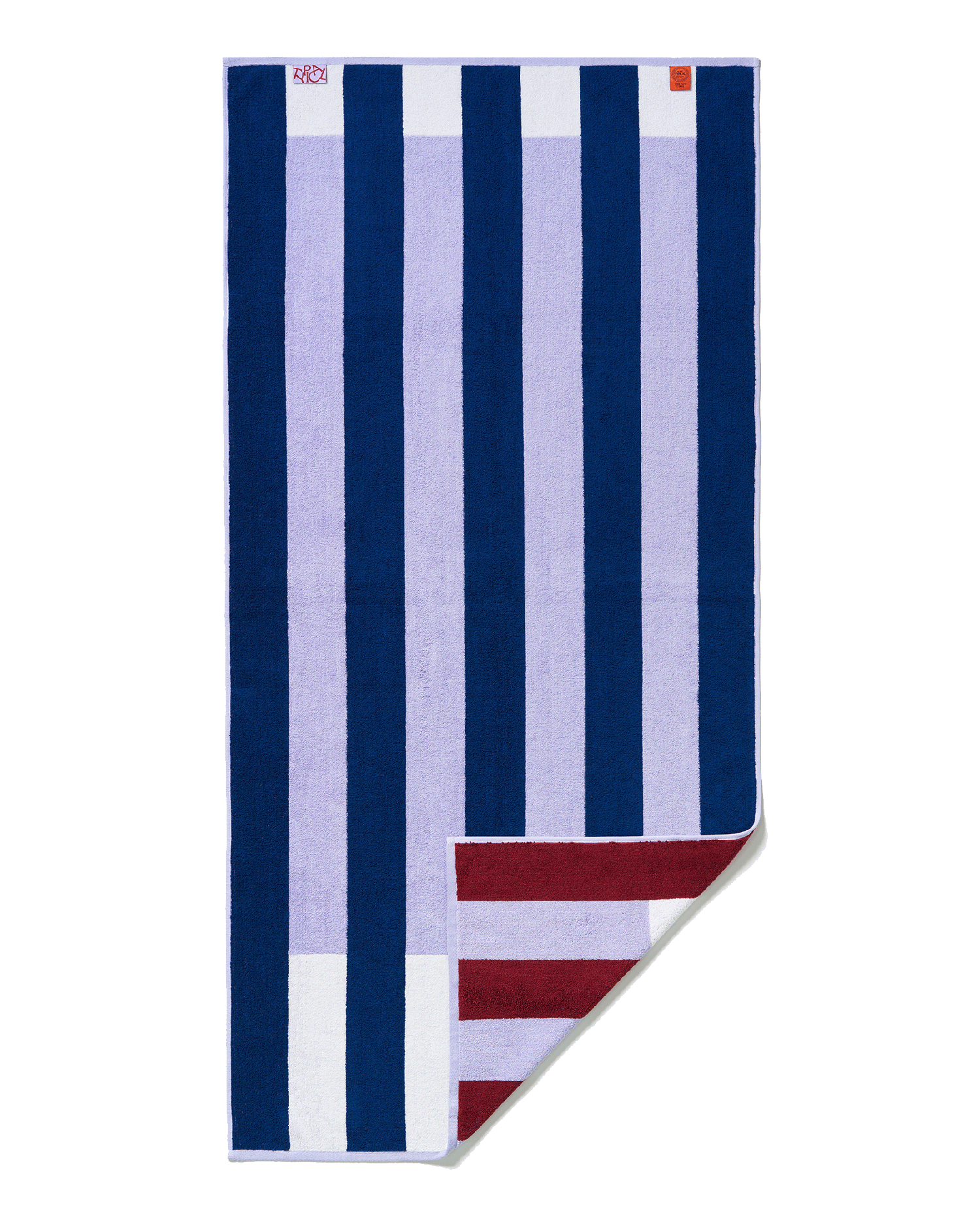 Offset Stripe - Studio Navy, Lilac, Workshop White - Bath Towel